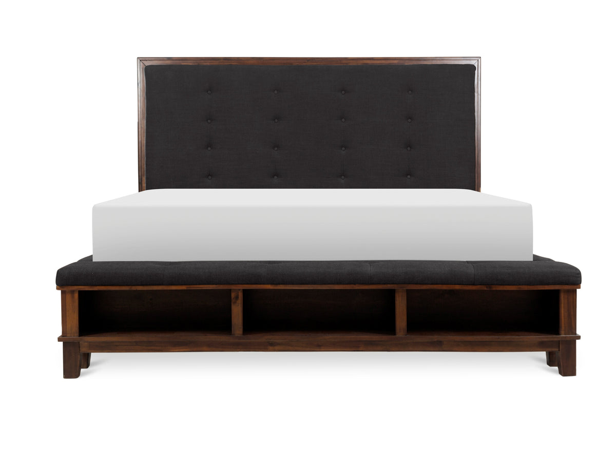 Watson Brown King Upholstered Storage Panel Bed from Homelegance - Luna Furniture
