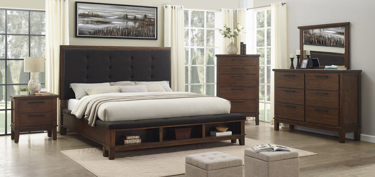 Watson Brown Upholstered Storage Panel Bedroom Set from Homelegance - Luna Furniture