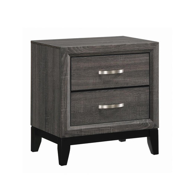 Watson Gray Oak and Black 2-Drawer Nightstand