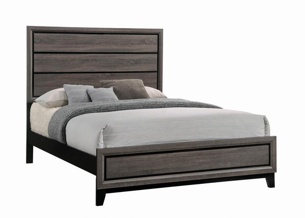 Watson Gray Oak and Black Queen Bed