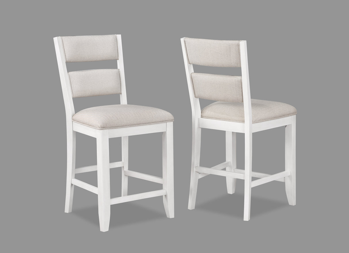 Wendy White Counter Height Chair, Set of 2 from Crown Mark - Luna Furniture