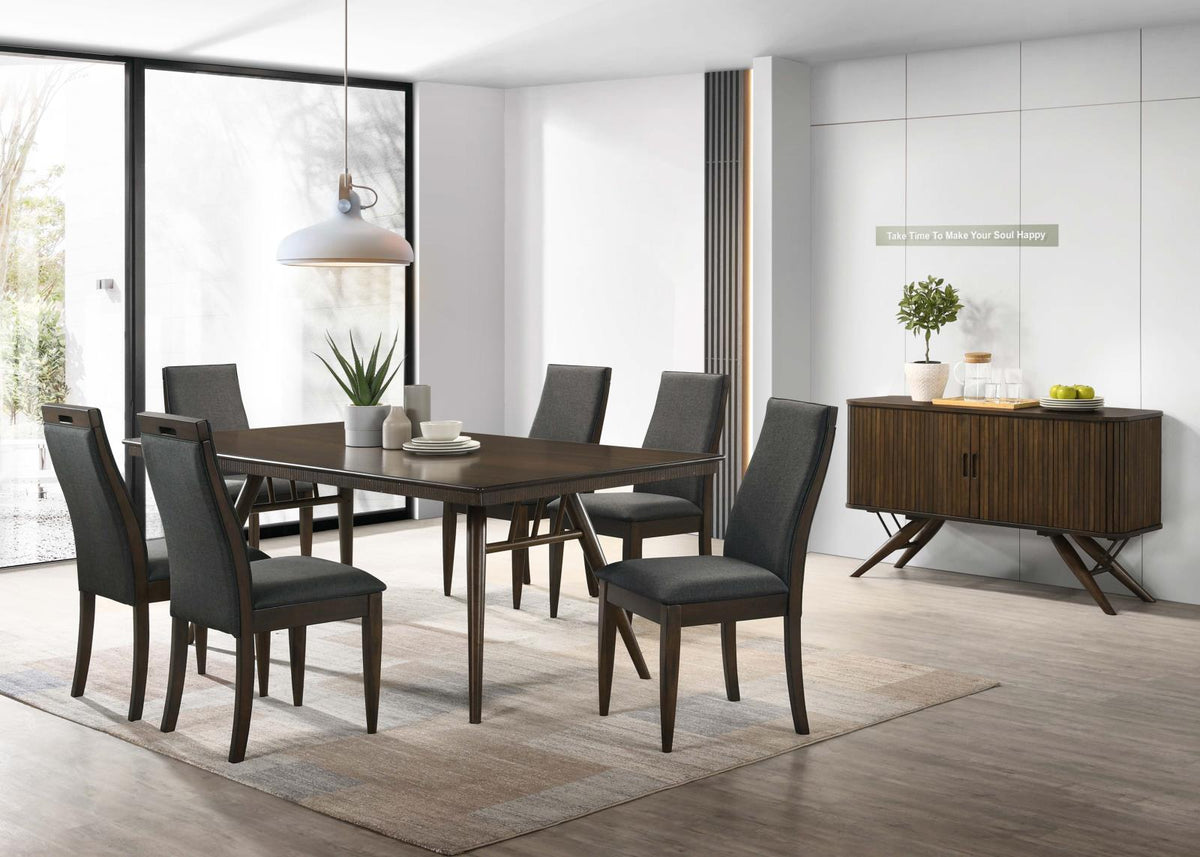 Wes Dark Walnut and Gray Upholstered Side Chair, Set of 2 from Coaster - Luna Furniture