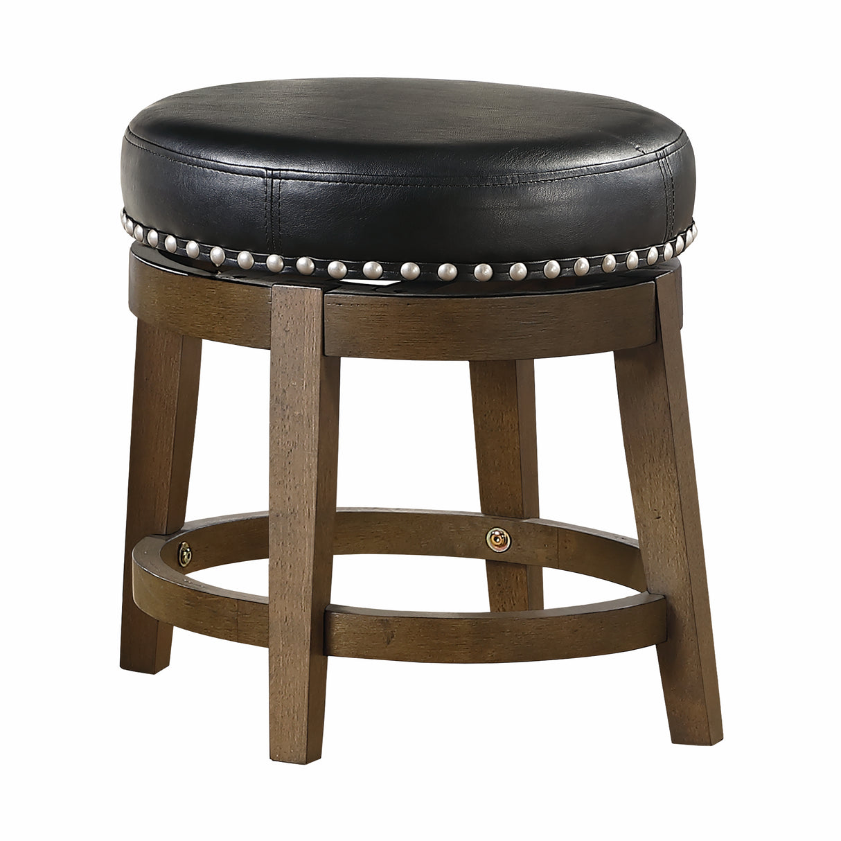Westby Black/Brown Round Swivel Stool, Black, Set of 2 from Homelegance - Luna Furniture
