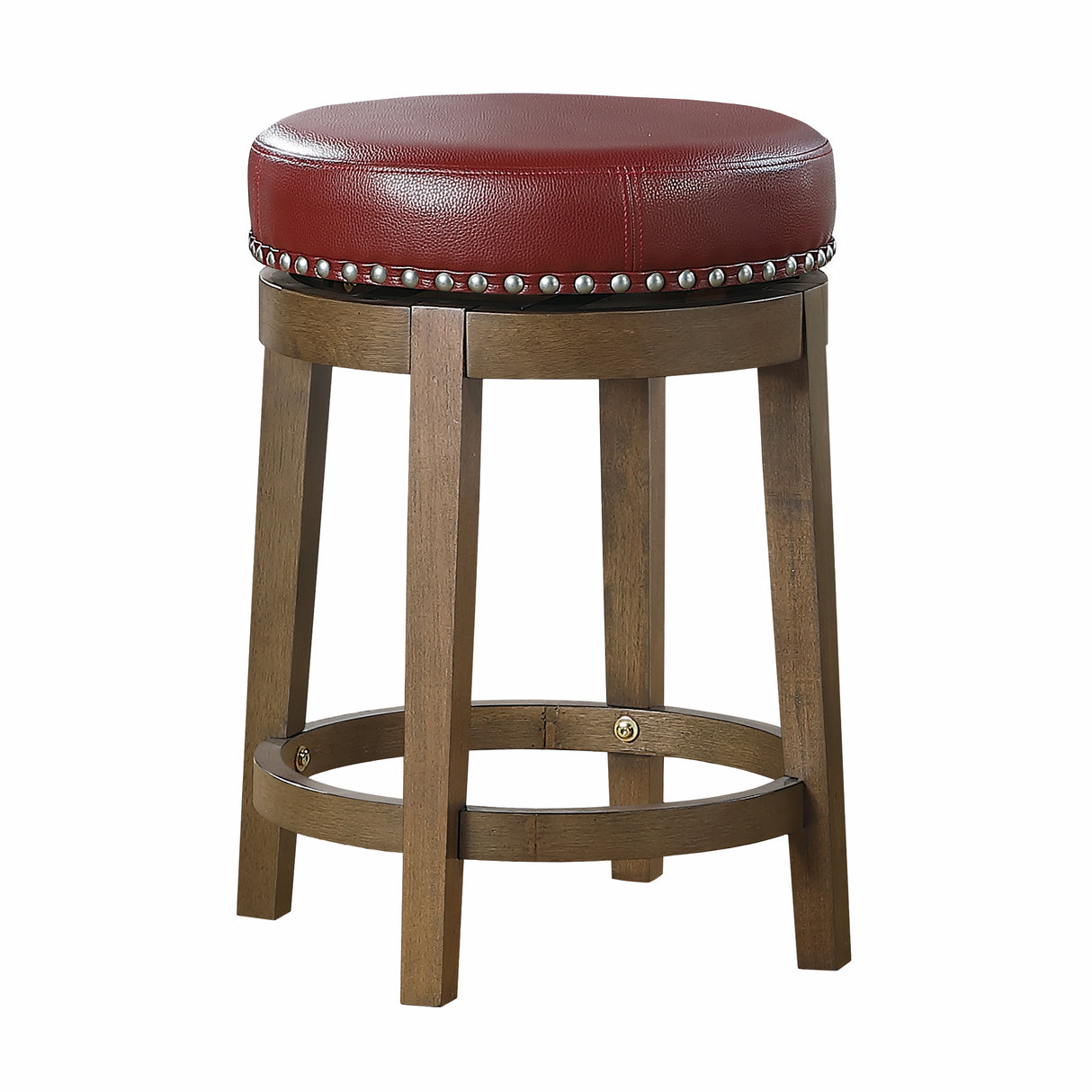 Westby Red/Brown Round Swivel Counter Height Stool, Set of 2 from Homelegance - Luna Furniture