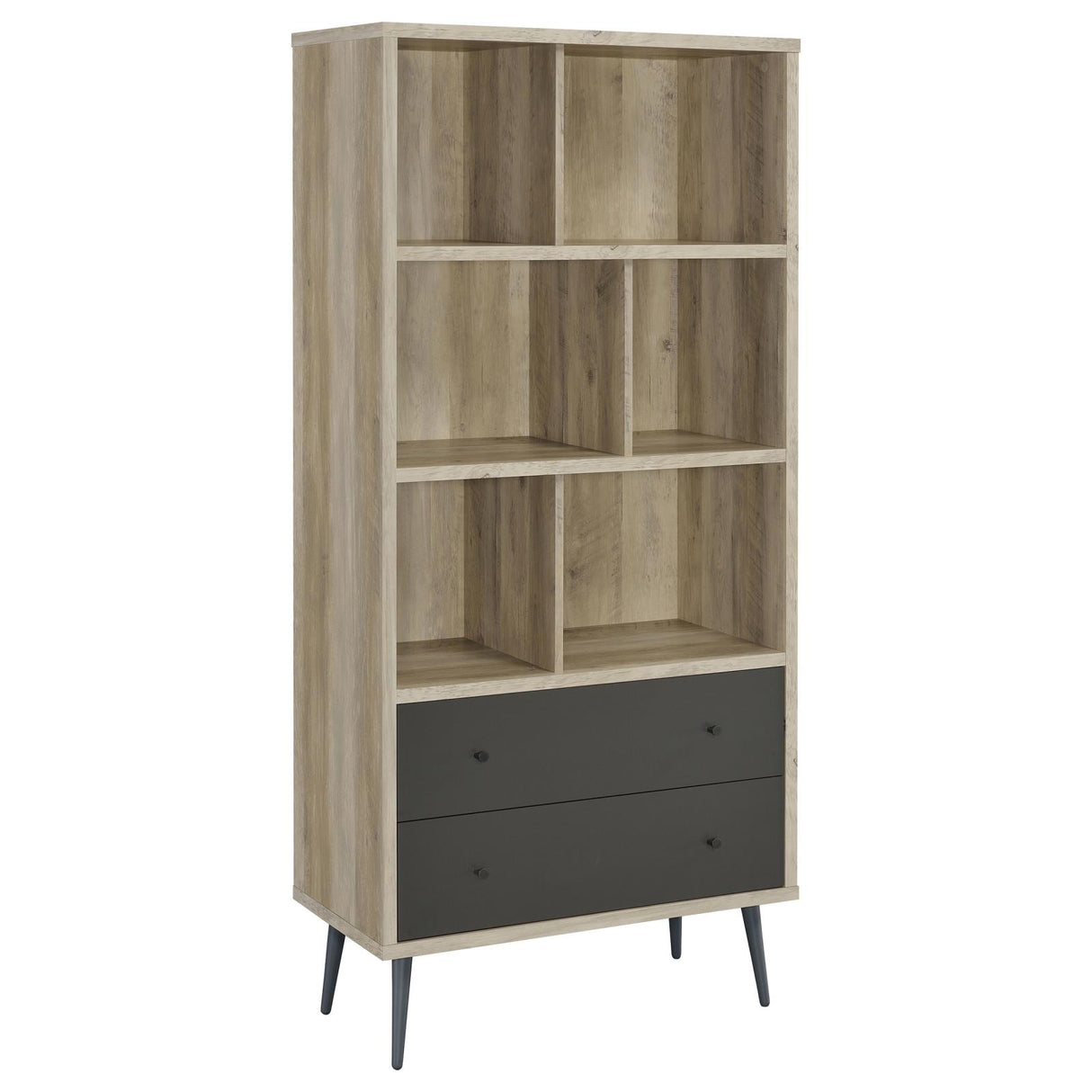 Winifred Antique Pine 3-Shelf Engineered Wood Bookcase with Drawers from Coaster - Luna Furniture
