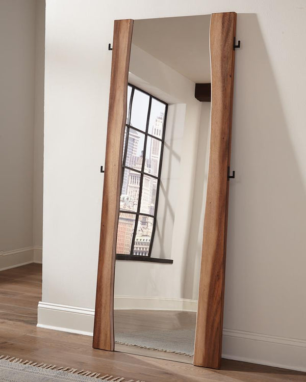 Winslow Smokey Walnut and Coffee Bean Standing Mirror