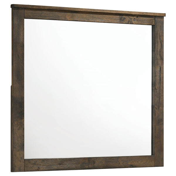 Woodmont Rustic Golden Brown Rectangle Mirror (Mirror Only)
