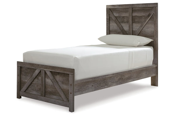 Wynnlow Gray Crossbuck Twin Panel Bed