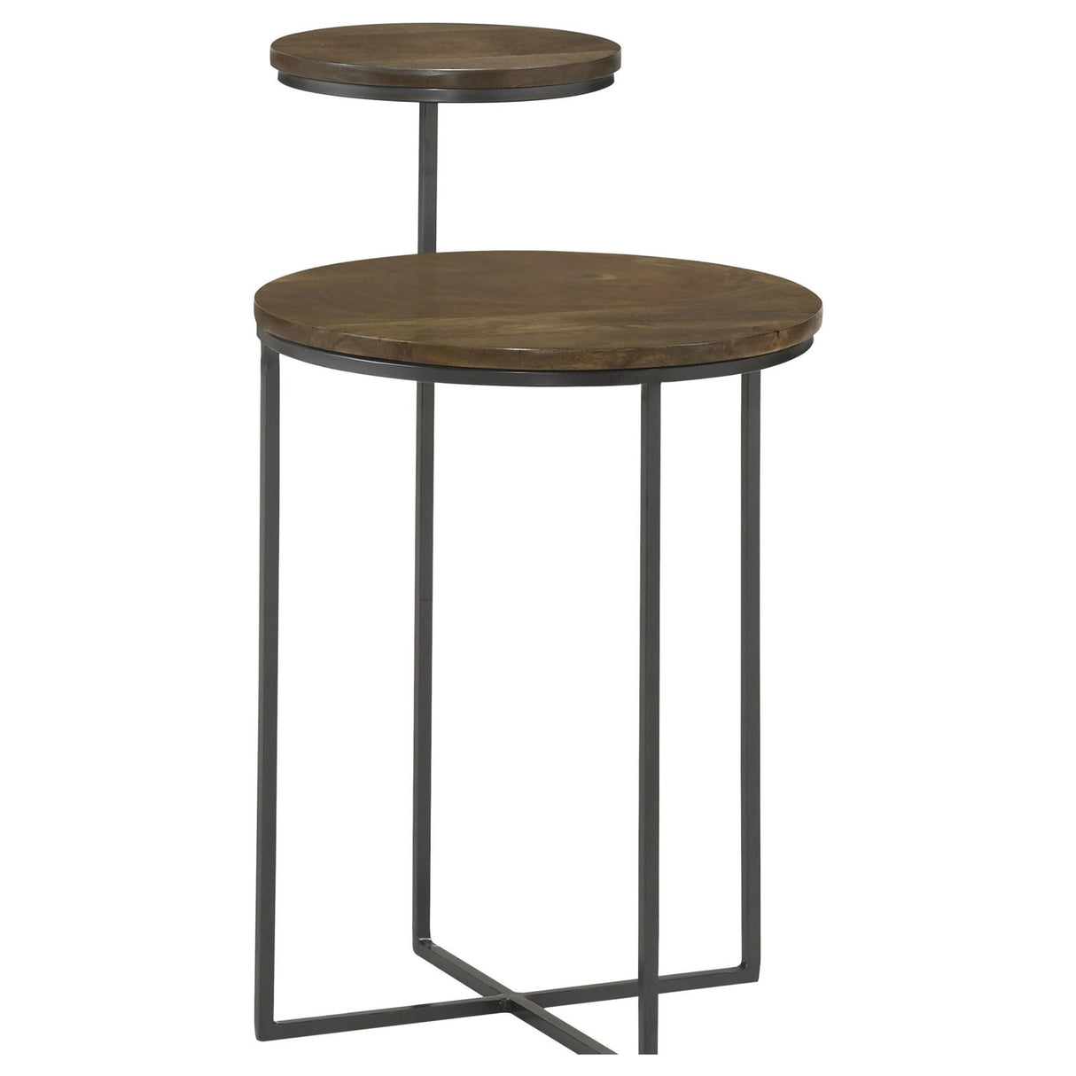 Yael Natural and Gunmetal Round Accent Table from Coaster - Luna Furniture