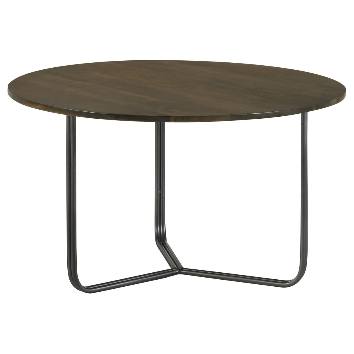 Yaritza Natural and Gunmetal Round Accent Table with Triangle Wire Base from Coaster - Luna Furniture