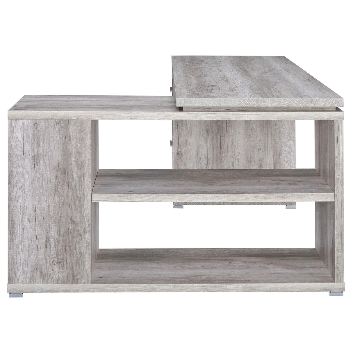 Yvette Gray Driftwood L-shape Office Desk from Coaster - Luna Furniture