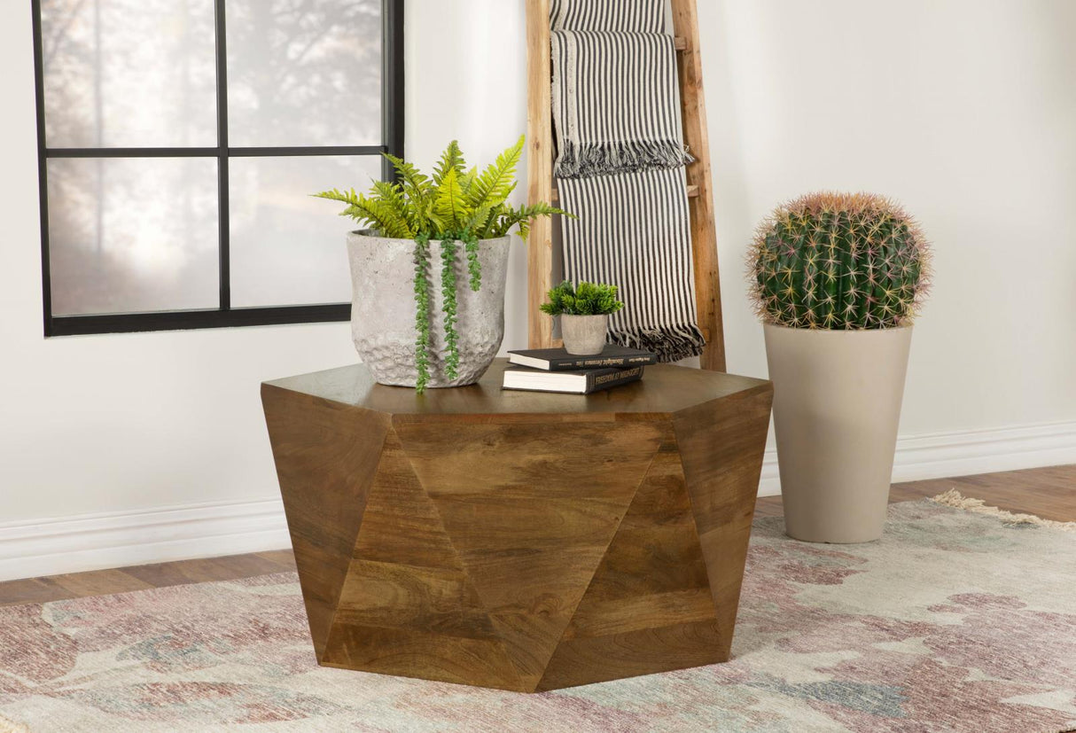 Zalika Natural Hexagonal Coffee Table from Coaster - Luna Furniture