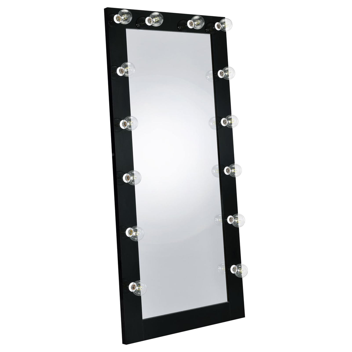 Zayan Black High Gloss Full Length Floor Mirror With Lighting from Coaster - Luna Furniture