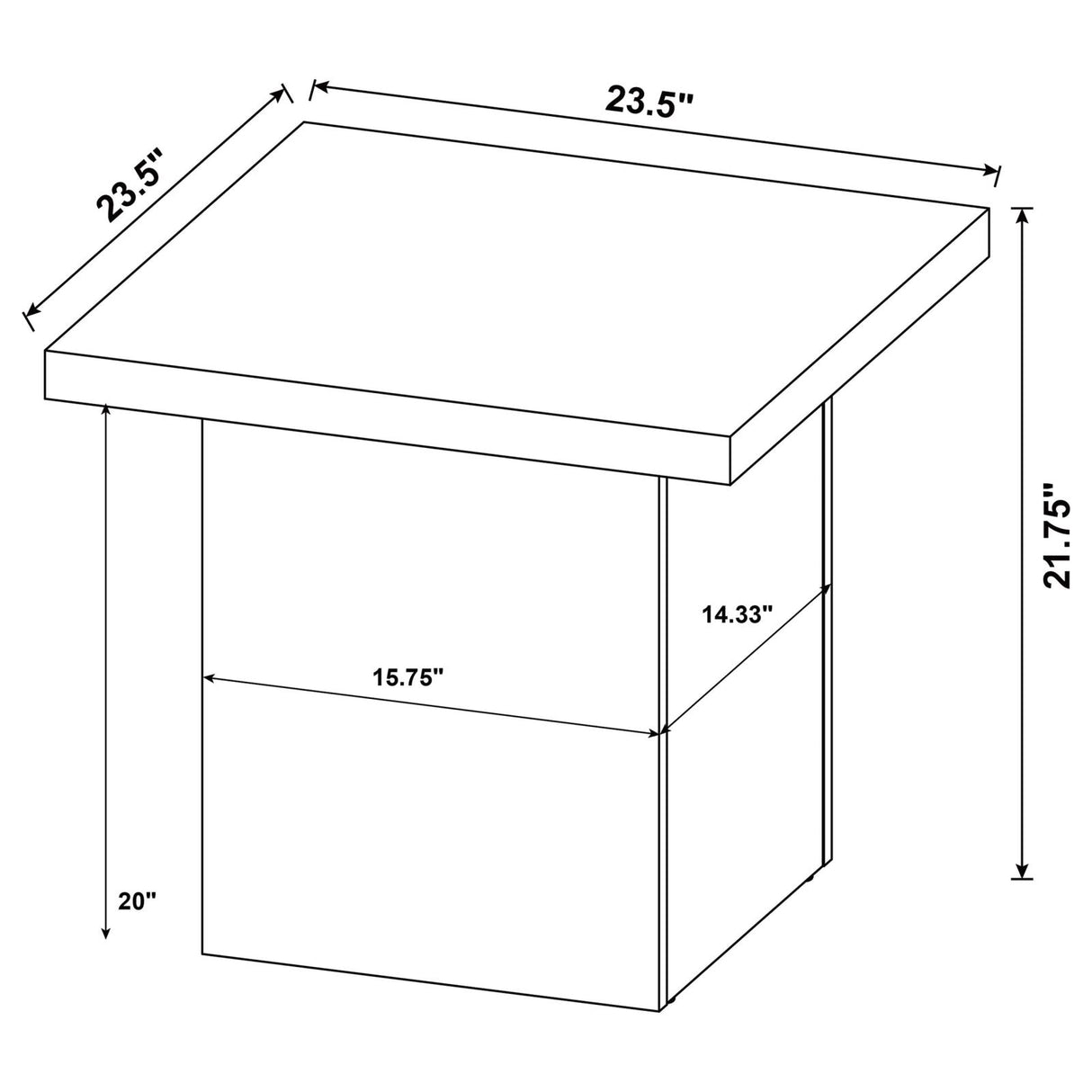Zetta Mango Square Engineered Wood End Table from Coaster - Luna Furniture