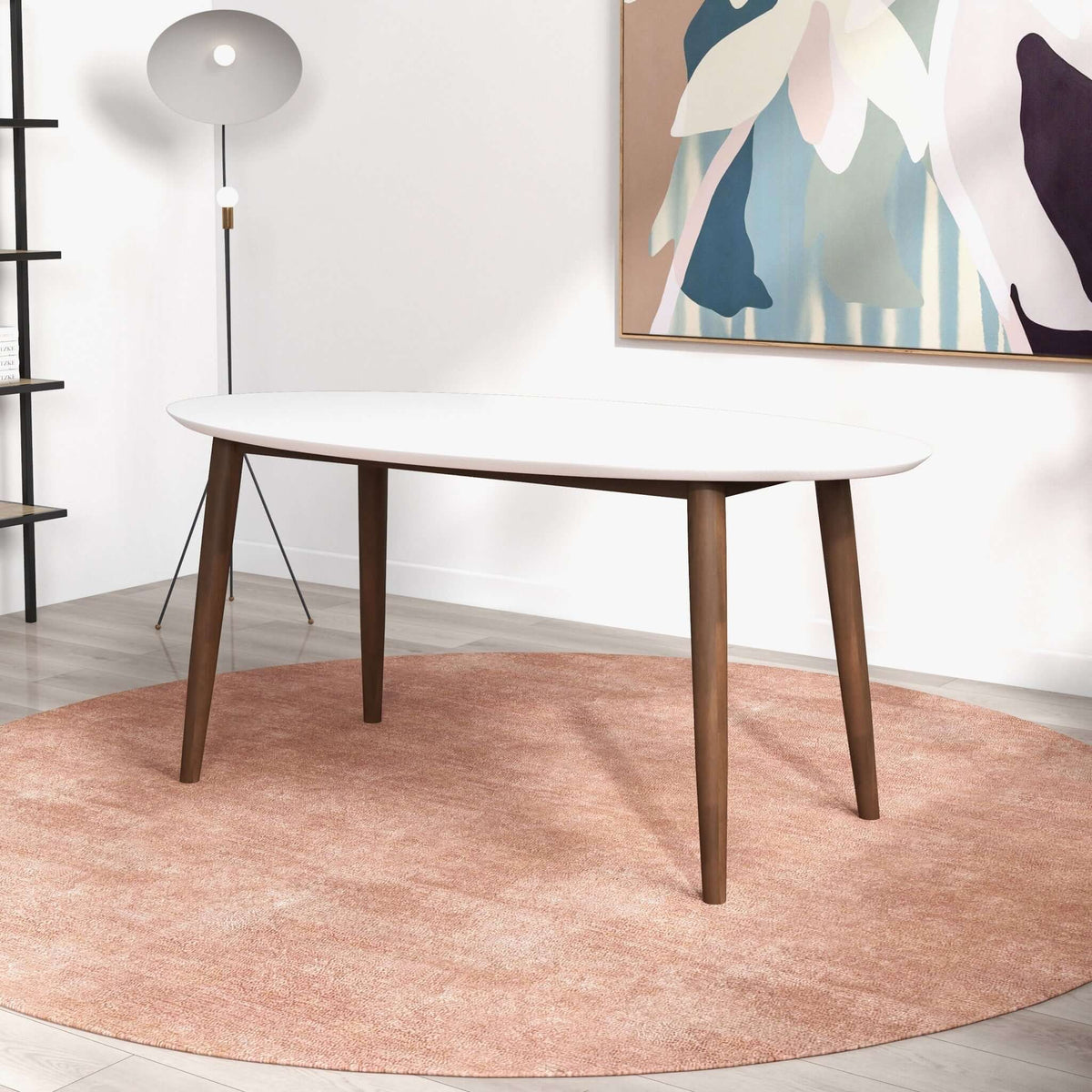 Ada Mid Century Modern Style Solid Wood Walnut Oval Dining Table from Ashcroft Furniture - Luna Furniture
