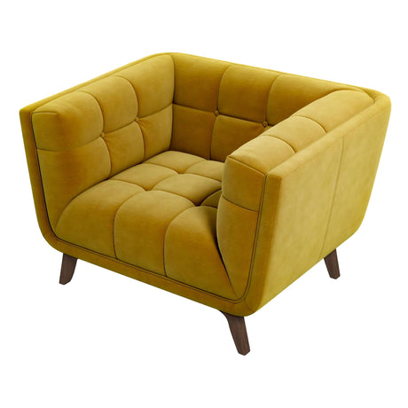Addison Mid Century Modern Gold Velvet Lounge Chair - AFC00194 - Luna Furniture