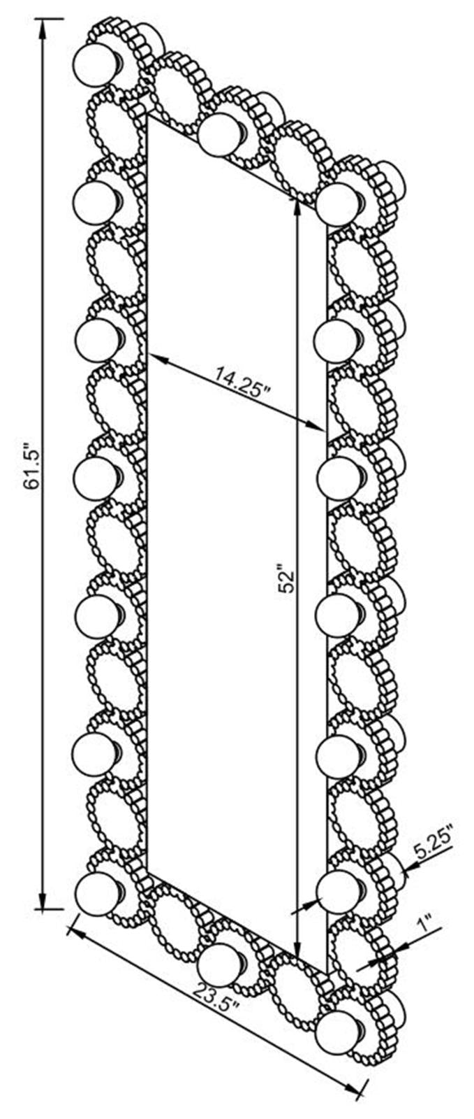 Aghes Mirror Rectangular Wall Mirror with LED Lighting from Coaster - Luna Furniture