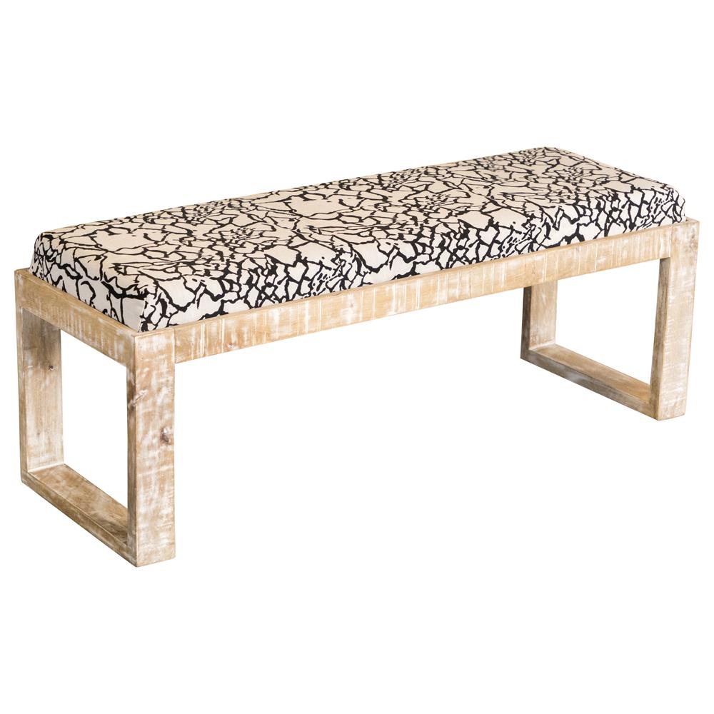 Aiden Black and White Sled Leg Upholstered Accent Bench from Coaster - Luna Furniture