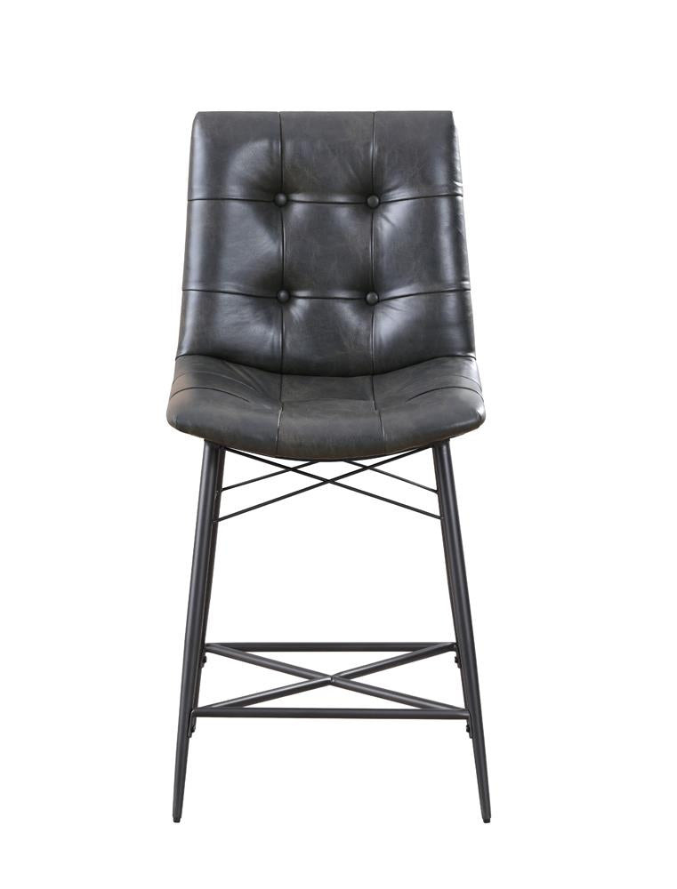 Aiken Gray Upholstered Tufted Counter Height Stools, Set of 2 from Coaster - Luna Furniture