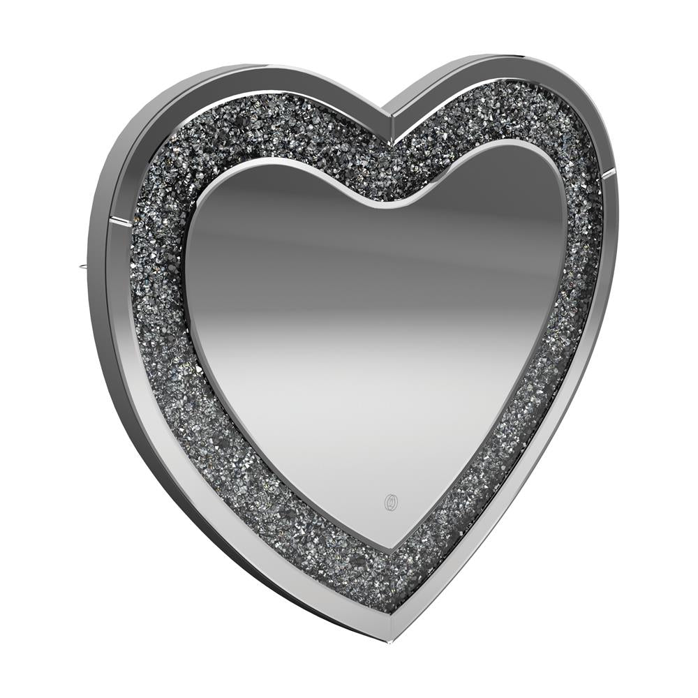 Aiko Silver Heart Shape Wall Mirror from Coaster - Luna Furniture