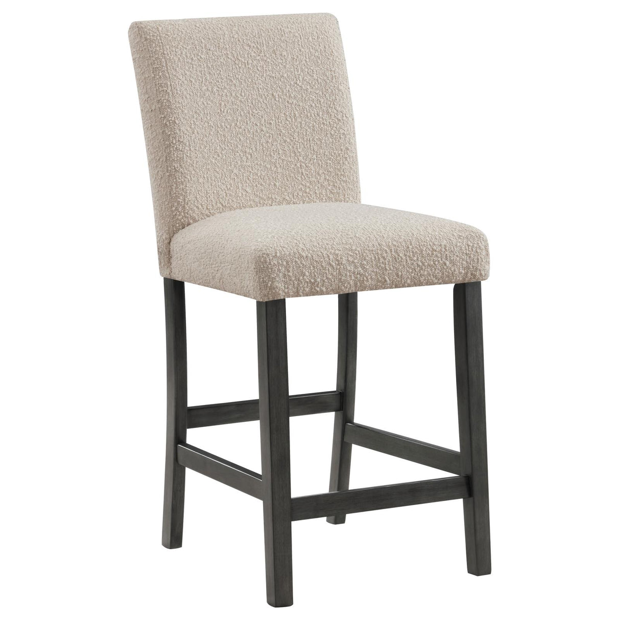 Alba Beige and Charcoal Gray Boucle Upholstered Counter Height Dining Chair, Set of 2 from Coaster - Luna Furniture