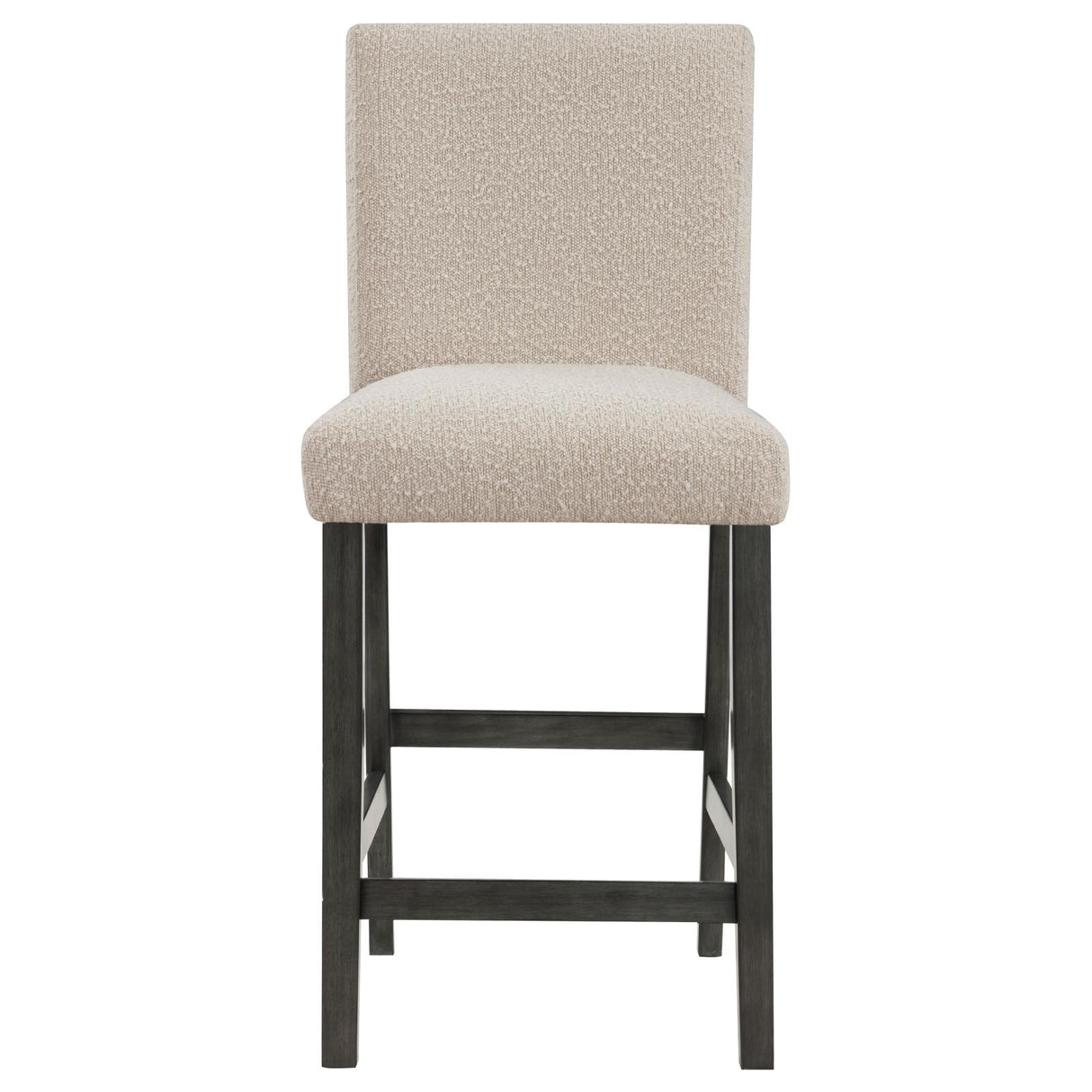 Alba Beige and Charcoal Gray Boucle Upholstered Counter Height Dining Chair, Set of 2 from Coaster - Luna Furniture