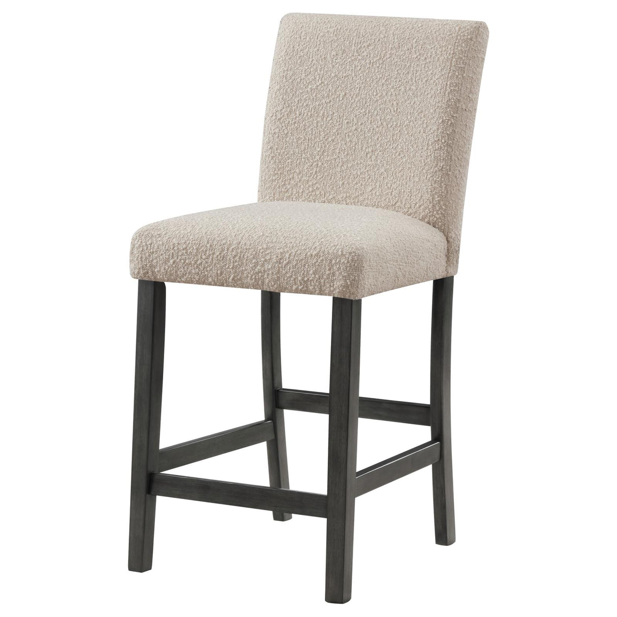 Alba Beige and Charcoal Gray Boucle Upholstered Counter Height Dining Chair, Set of 2 from Coaster - Luna Furniture