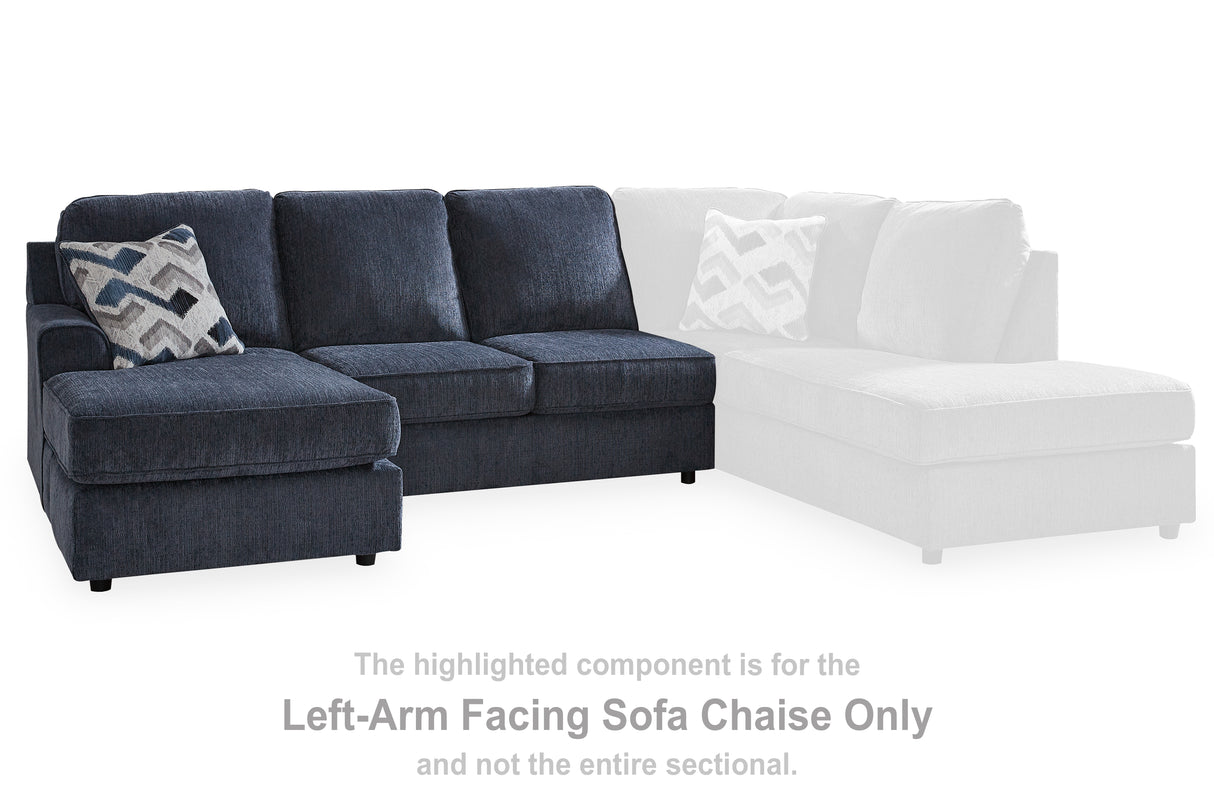 Albar Place Cobalt Left-Arm Facing Sofa Chaise from Ashley - Luna Furniture