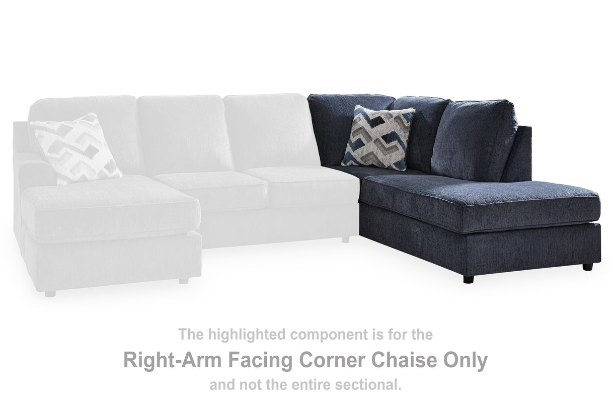 Albar Place Cobalt Right-Arm Facing Corner Chaise from Ashley - Luna Furniture
