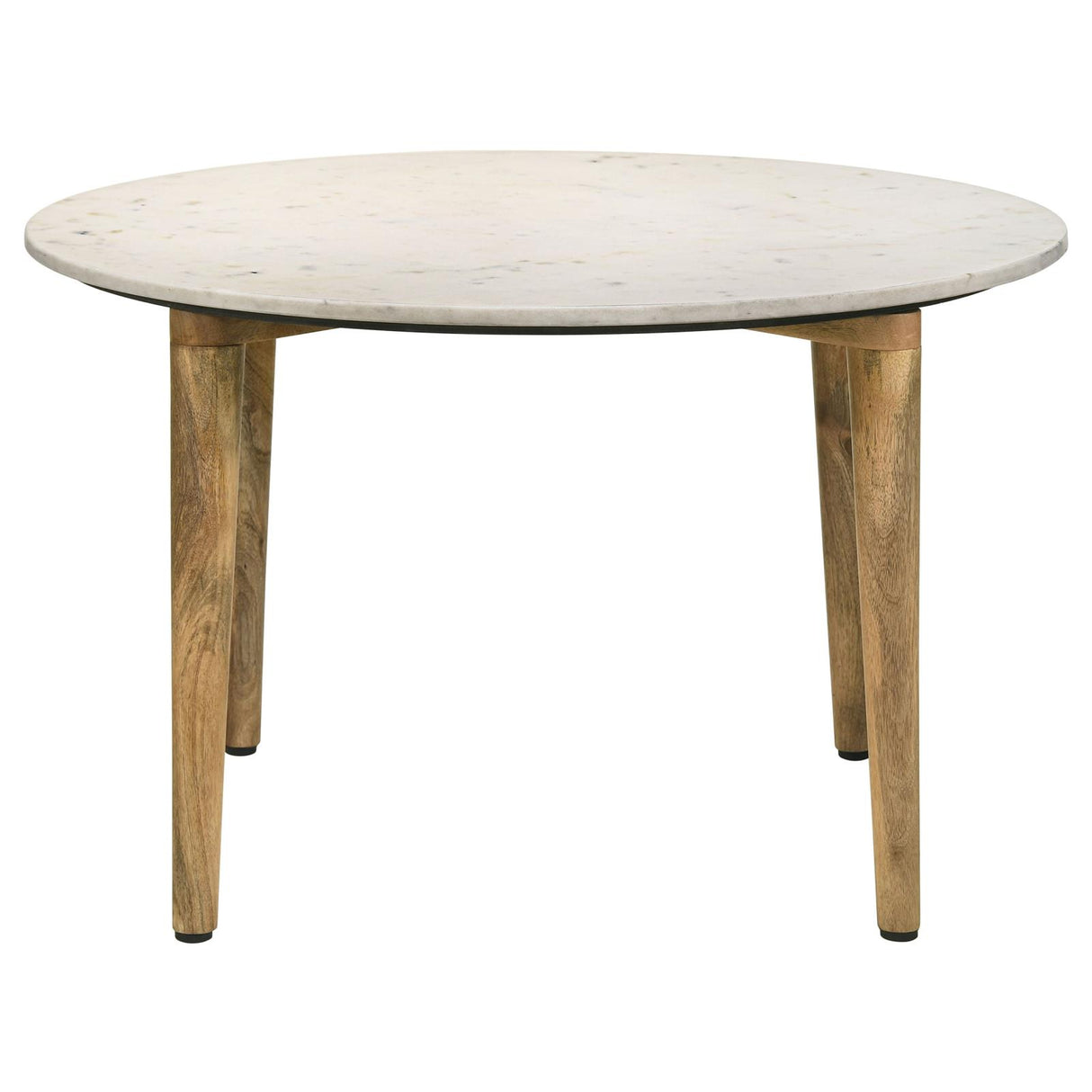 Aldis White and Natural Round Marble Top Coffee Table from Coaster - Luna Furniture