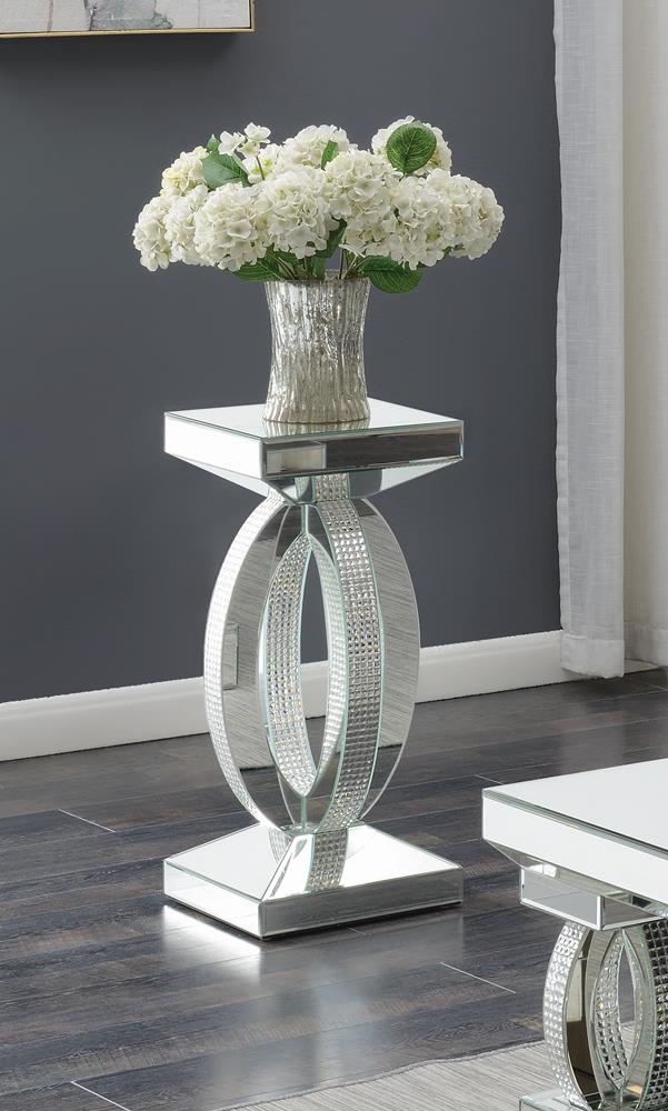 Amalia Clear Mirror Square End Table with Lower Shelf from Coaster - Luna Furniture