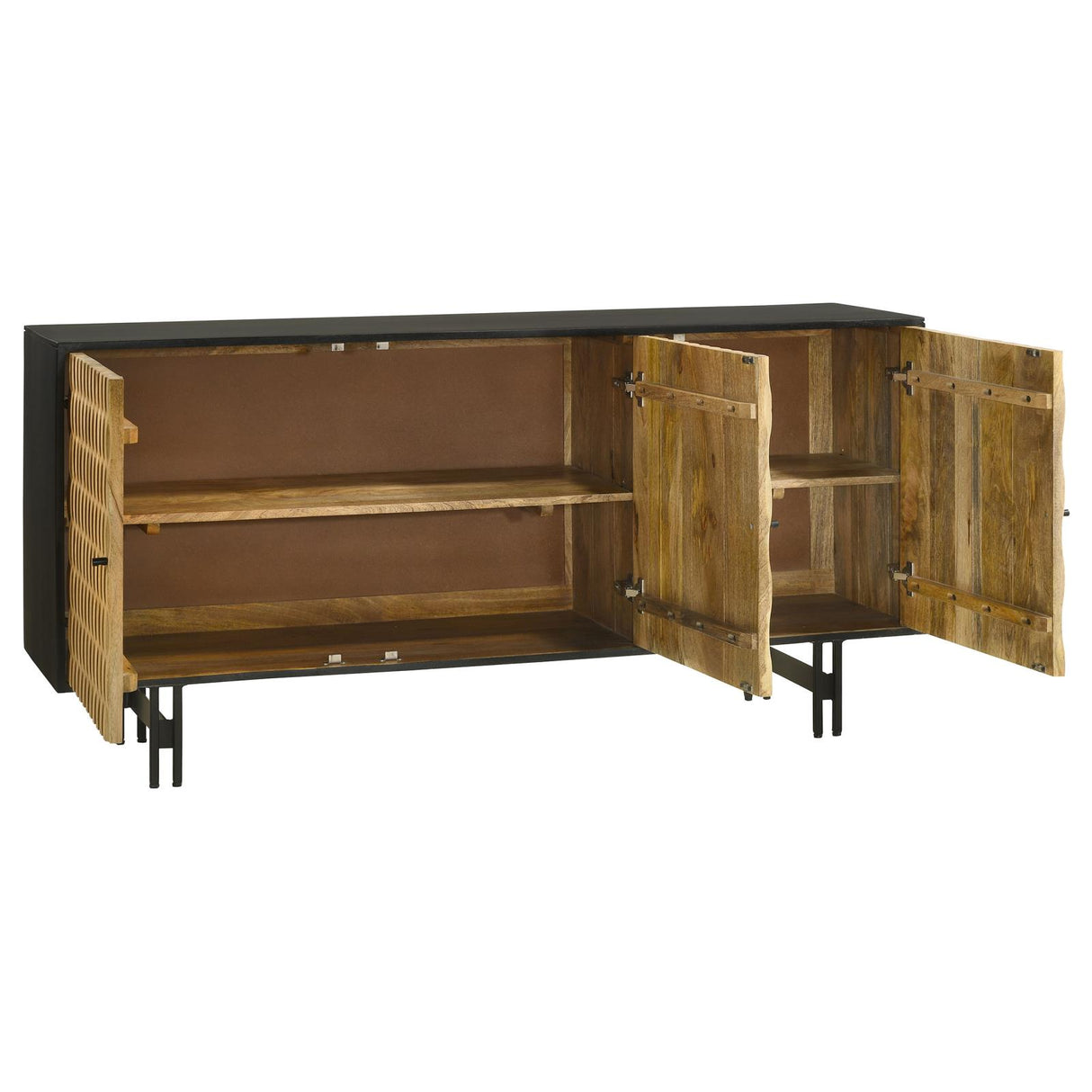 Aminah Natural and Black 3-Door Wooden Accent Cabinet from Coaster - Luna Furniture