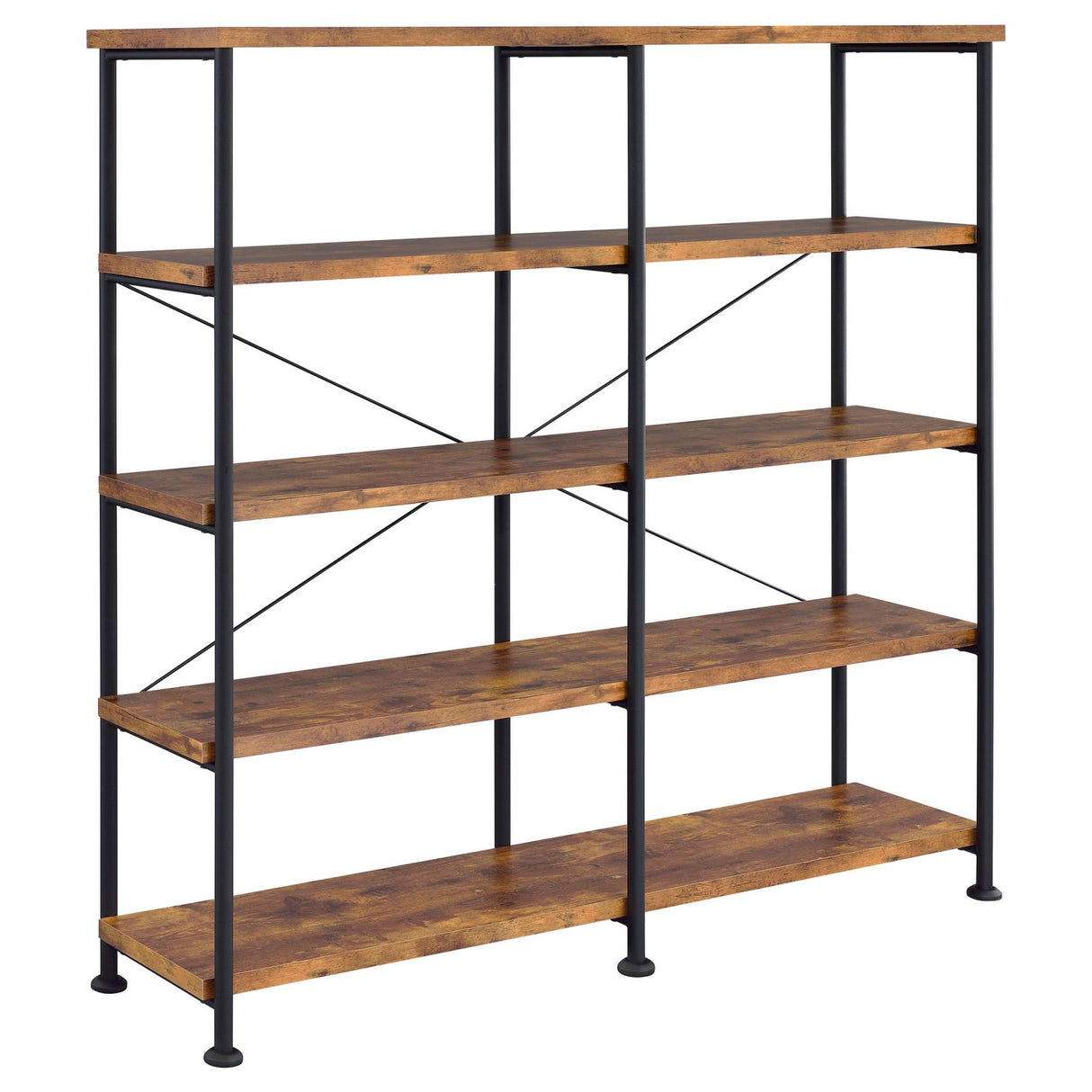 Analiese Antique Nutmeg 4-Shelf Open Bookcase from Coaster - Luna Furniture