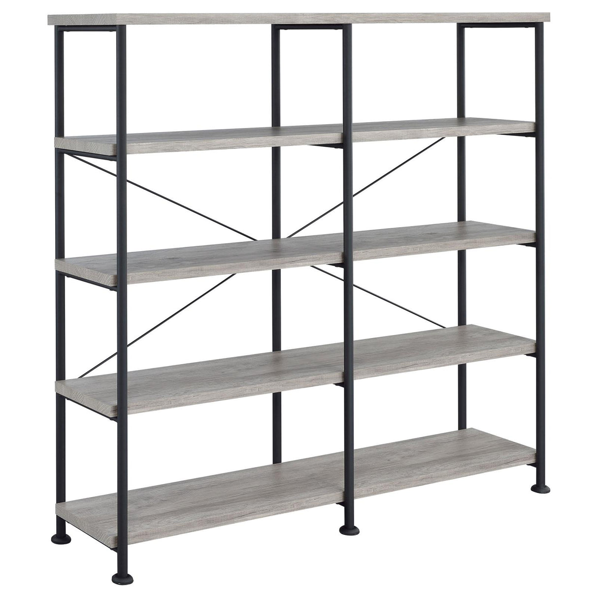 Analiese Gray Driftwood 4-Shelf Open Bookcase from Coaster - Luna Furniture