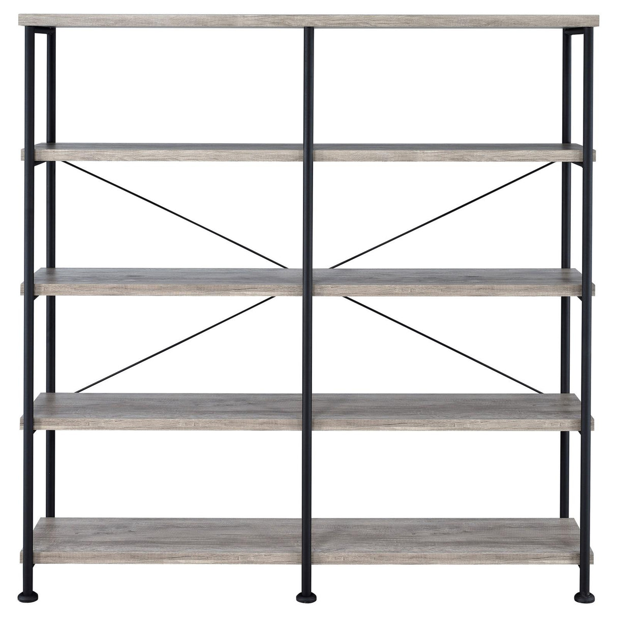 Analiese Gray Driftwood 4-Shelf Open Bookcase from Coaster - Luna Furniture