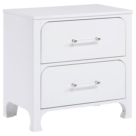 Anastasia 2-drawer Nightstand Bedside Table Pearl White - 224752 - Luna Furniture