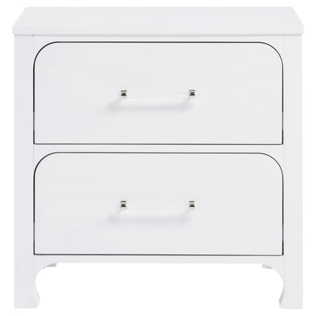 Anastasia 2-drawer Nightstand Bedside Table Pearl White - 224752 - Luna Furniture