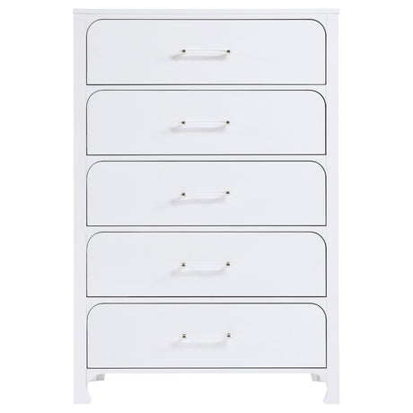 Anastasia 5-drawer Bedroom Chest Pearl White - 224755 - Luna Furniture