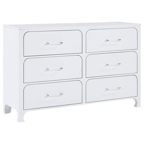 Anastasia 6-drawer Bedroom Dresser Pearl White - 224753 - Luna Furniture