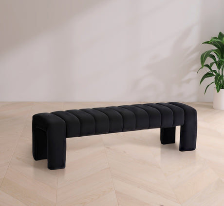 Andaz Velvet Bench Black - 443Black - Luna Furniture
