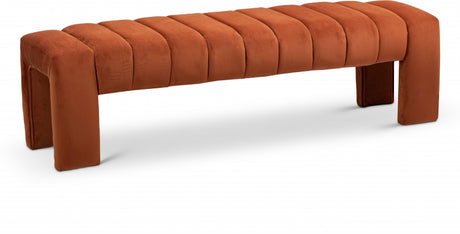 Andaz Velvet Bench Cognac - 443Cognac - Luna Furniture