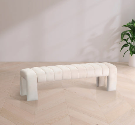 Andaz Velvet Bench Cream - 443Cream - Luna Furniture