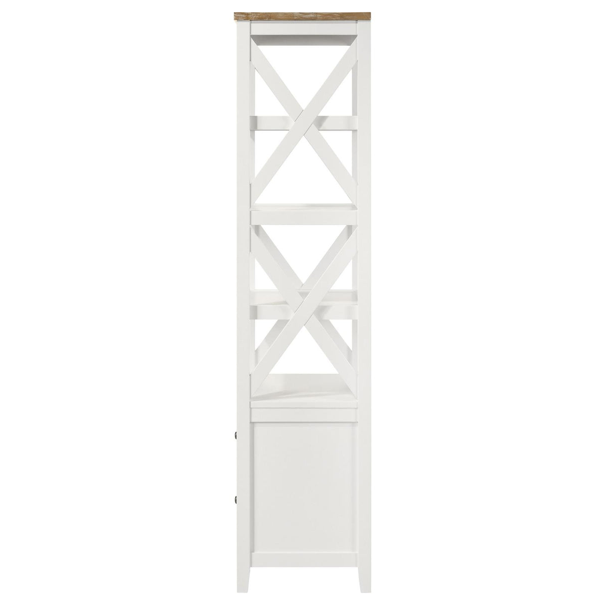 Angela Brown and White 4-Shelf Wooden Media Tower with Drawers from Coaster - Luna Furniture