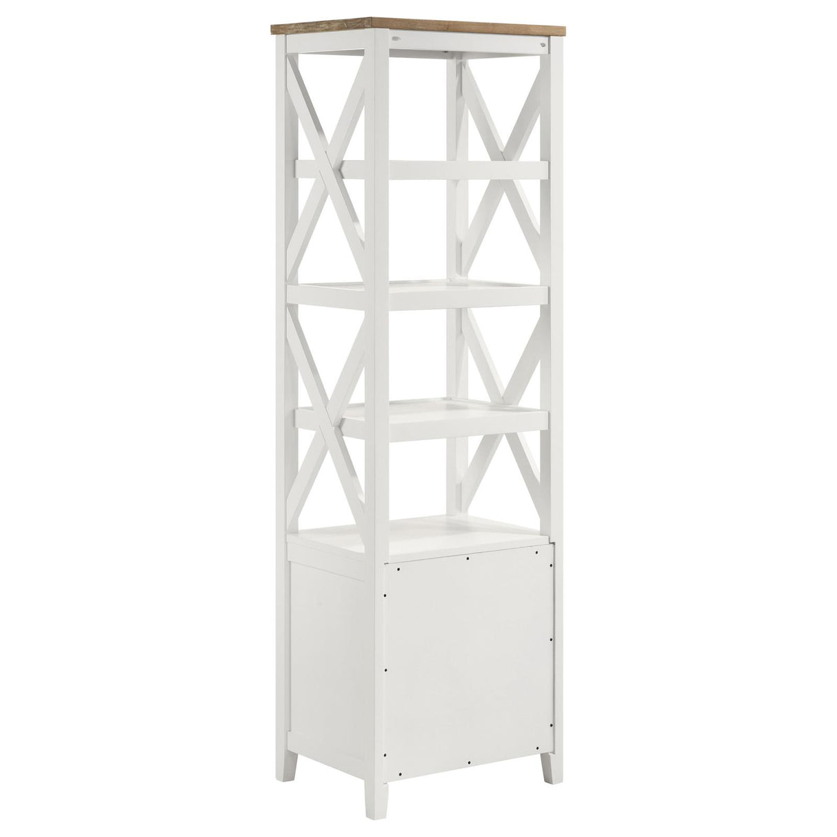 Angela Brown and White 4-Shelf Wooden Media Tower with Drawers from Coaster - Luna Furniture