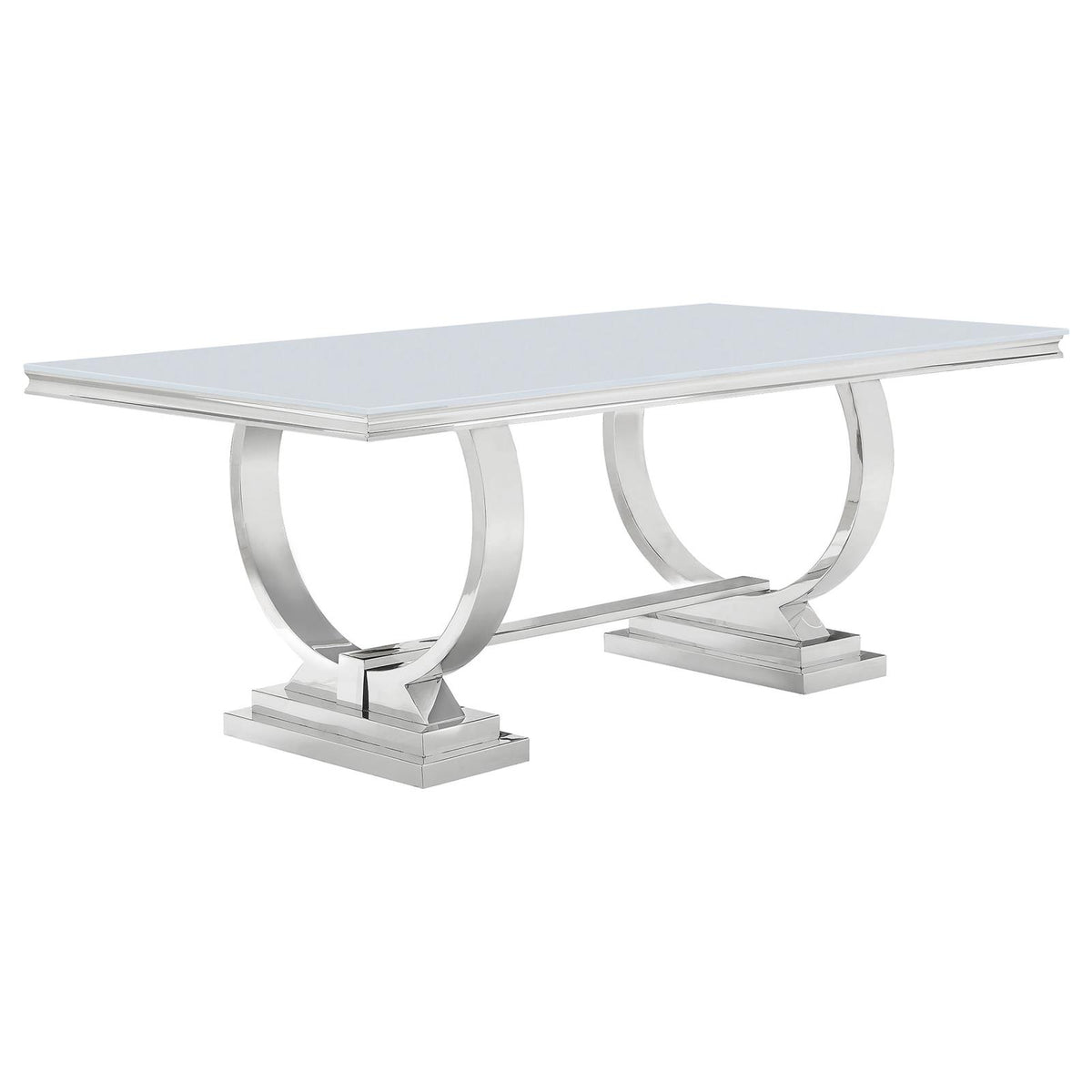 Antoine Chrome and Gray 7-Piece Rectangular Dining Set from Coaster - Luna Furniture