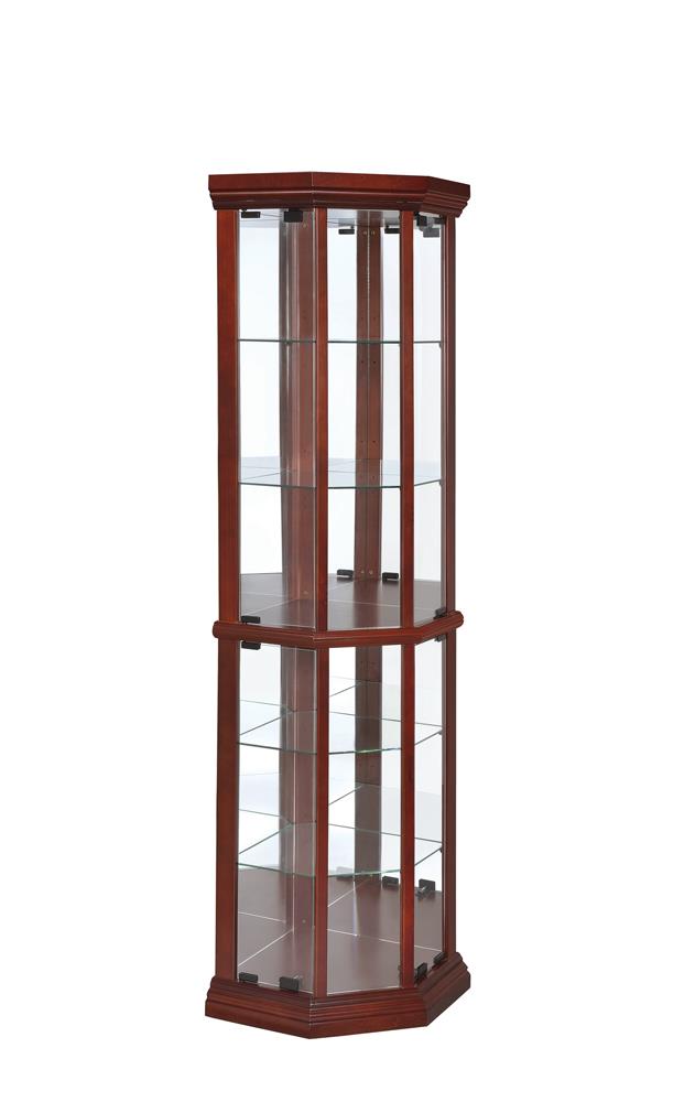 Appledale Medium Brown 6-Shelf Corner Curio Cabinet from Coaster - Luna Furniture