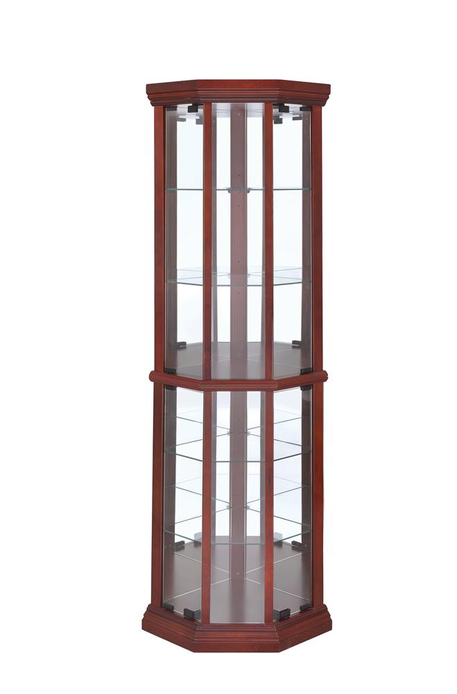 Appledale Medium Brown 6-Shelf Corner Curio Cabinet from Coaster - Luna Furniture
