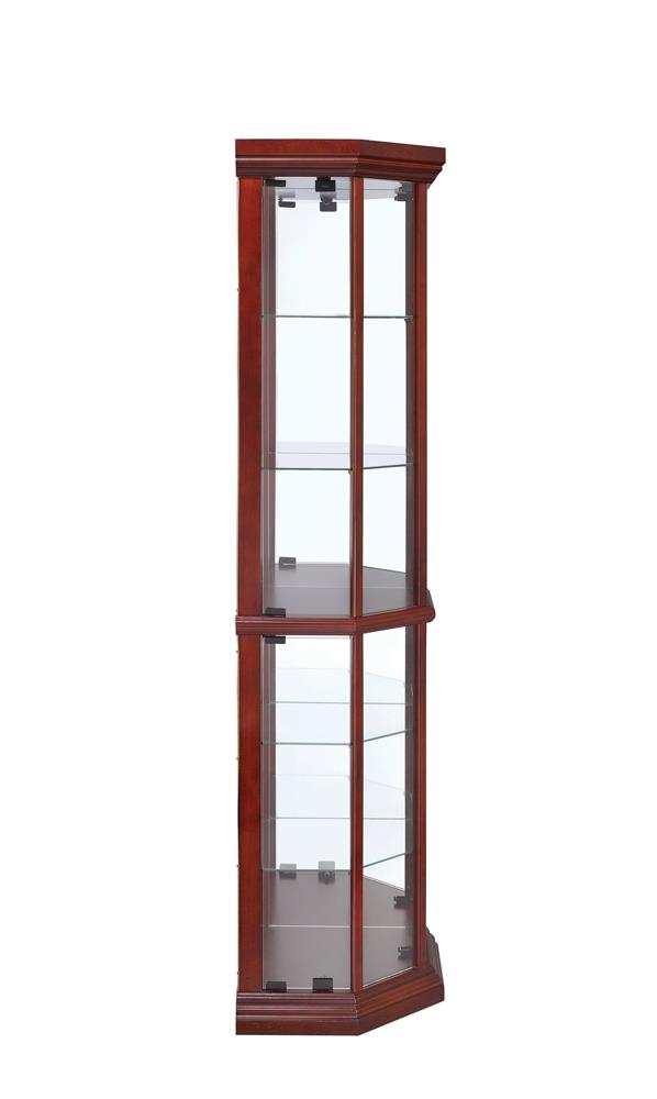 Appledale Medium Brown 6-Shelf Corner Curio Cabinet from Coaster - Luna Furniture