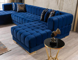 Ariana Blue Velvet Double Chaise Sectional - ARIANABLUE-SEC - Luna Furniture