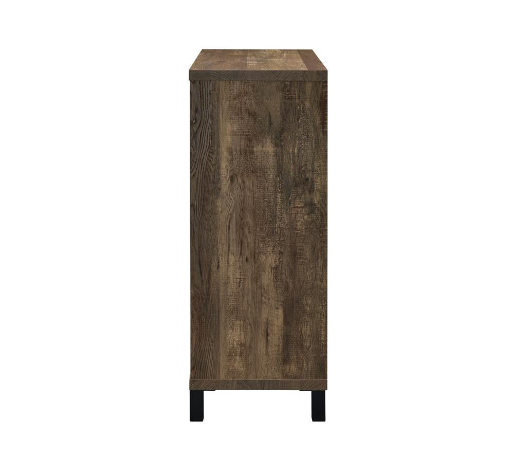 Arlington Rustic Oak Bar Cabinet with Sliding Door from Coaster - Luna Furniture